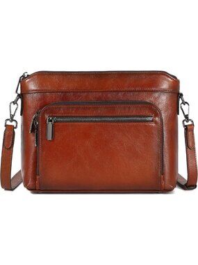 Stylish Leather Crossbody Bag for Women | RFID Blocking Pocket Handbag